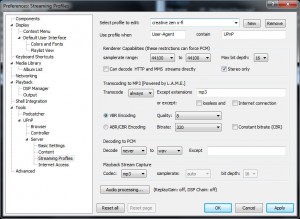 foobar2000 foo_upnp creative zen x-fi profile settings