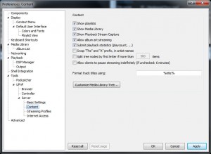 foobar2000 foo_upnp server content settings